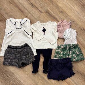 Janie and Jack Kids Matching Set - White, Black, Pink, Green